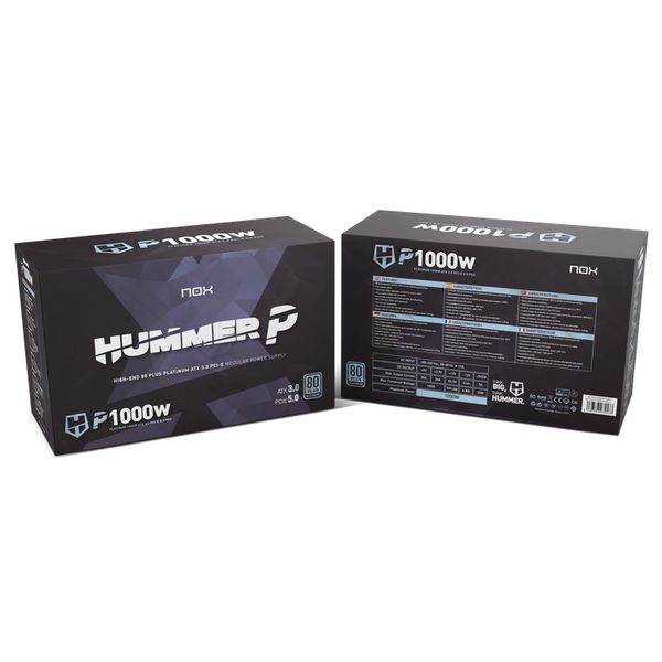 NXHUMMERP1000W fuente alimentacion 1000w nox hummer p 1000w 14 cm 80 plus platinumfully modular