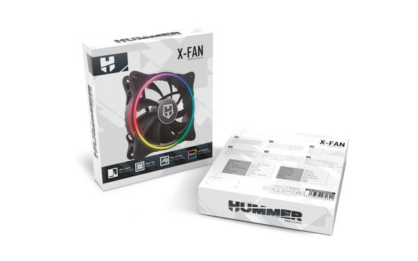 NXHUMMERXFAN ventilador caja nox hummer x fan argb halo ring fan