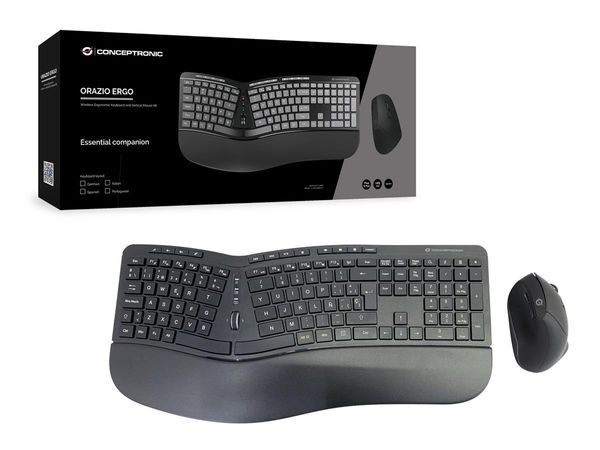 ORAZIO02ES teclado y mouse combo wireless ergonomico conceptronic orazio20