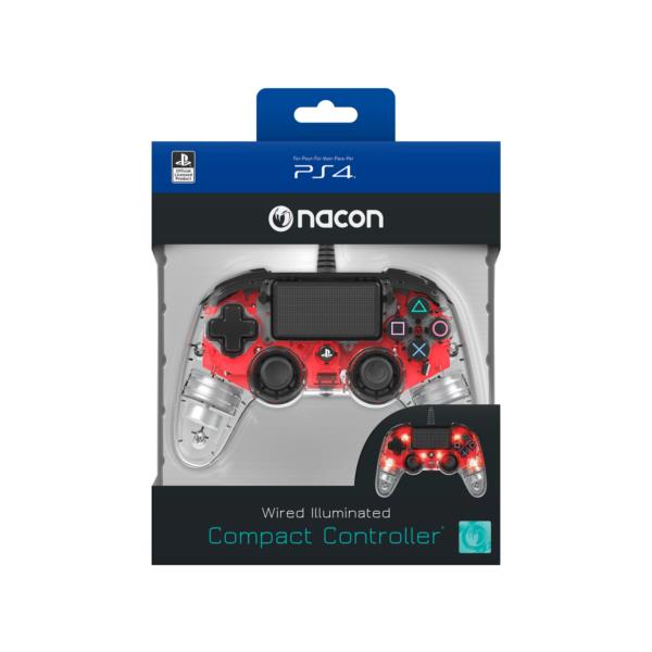 PS4OFCPADCLRED gamepad nacon compact ps4 oficial rojo iluminado