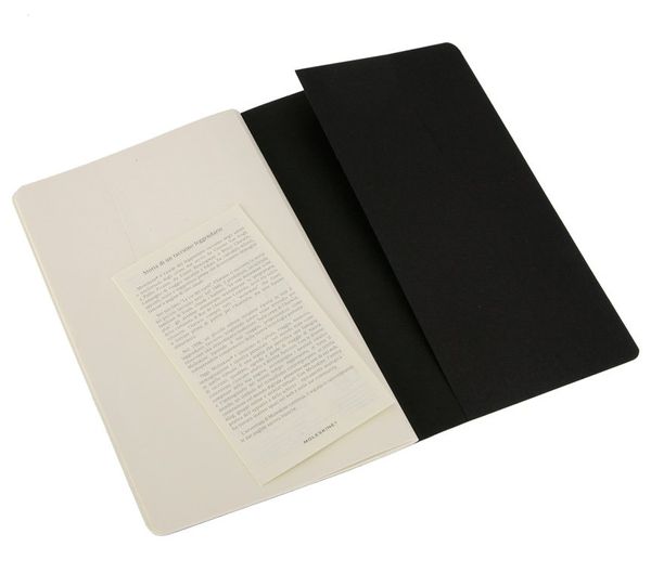 QP318 set de 3 libretas cahier negras l 13x21cm lisas moleskine qp318
