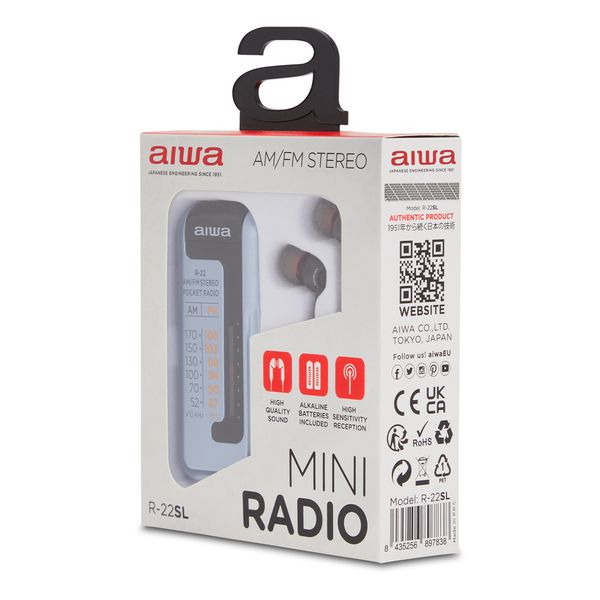 R-22SL radio formato mini aiwa r 22sl am fm hyperbass color silver