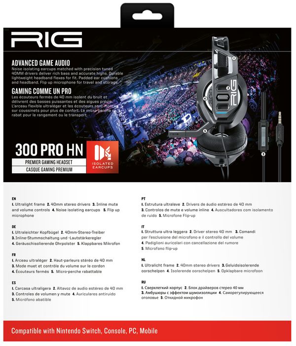 RIG300PROHN auriculares gaming nacon rig 300hn switch