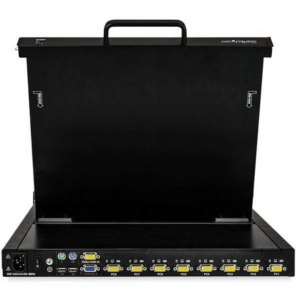 RKCONS1708K 8port rackmount kvm console 17in lcd mount parts cbls in cl