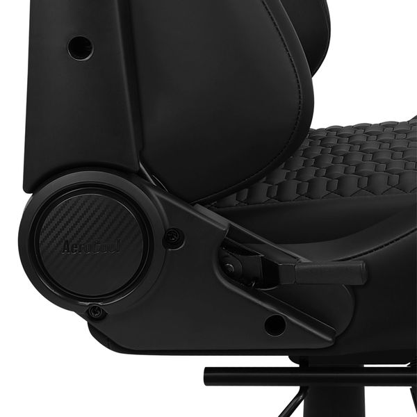 ROYALCHARBK silla gaming con extension de reposapies aerocool royal charcoal black piel sintetica reposabrazos ajustable y acolchado