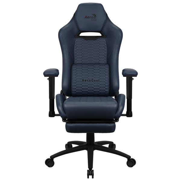 ROYALNAVYBL silla con extension de reposapies aerocool royal navy blue piel sintetica reposabrazos ajustable y acolchado
