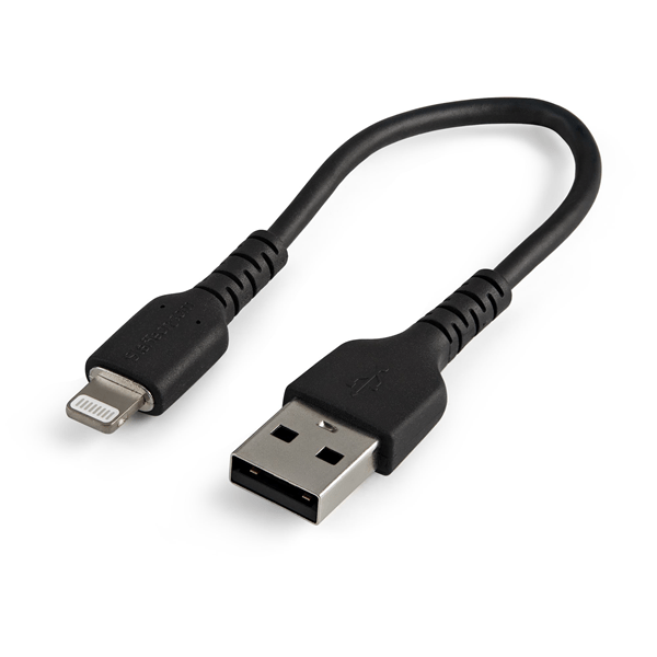 RUSBLTMM15CMB 15cm usb to lightning cable apple mfi certified-bla ck