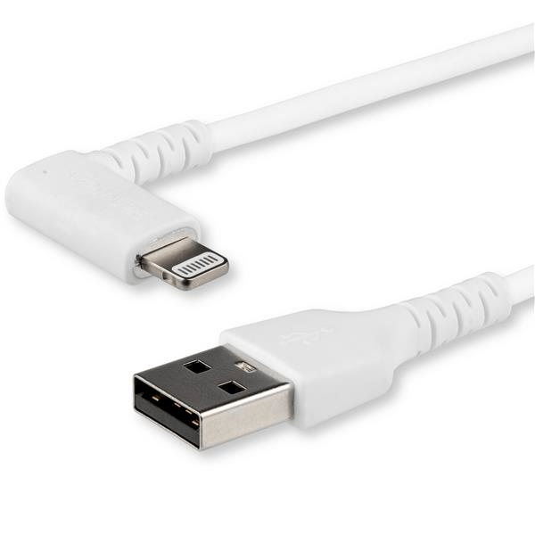 RUSBLTMM1MWR 1m angled lightning to usb cable-apple mfi certified-whi te
