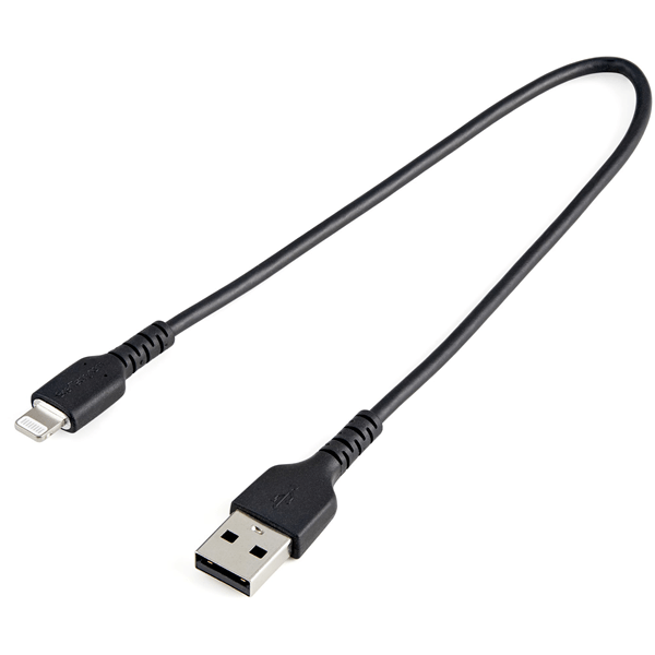 RUSBLTMM30CMB 30cm usb to lightning cable apple mfi certified-bla ck