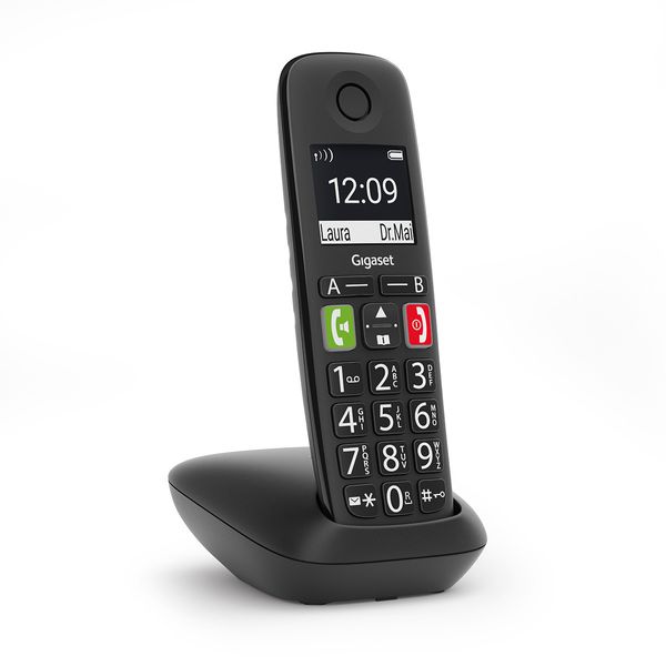 S30852-H2901-D201 telefono fijo inalambrico gigaset e290 teclas grandes y pantalla de alta visibilidad 150 contactos negro