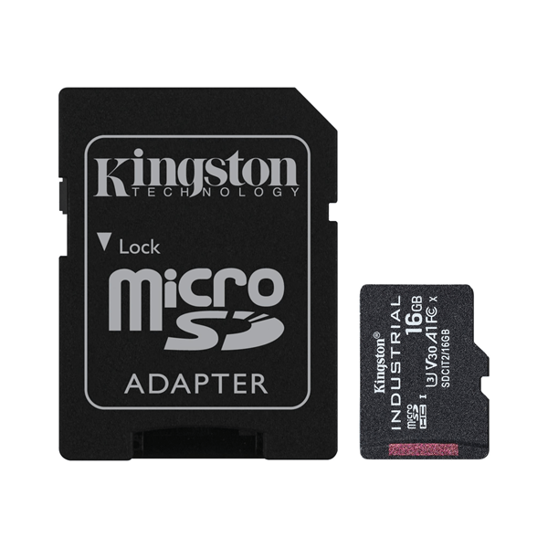 SDCIT2/16GB kingston 16gb microsdhc industrial c10 a1 pslc card-sd adapter