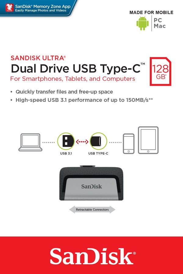 SDDDC2-128G-G46 ultra dual drive usb type ctm 128gb