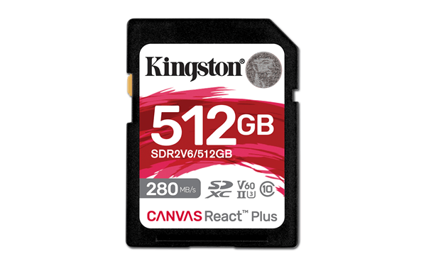 SDR2V6/512GB kingston 512gb canvas react plus sdxc uhs-ii 280r-150w u3 v60 for full hd-4k