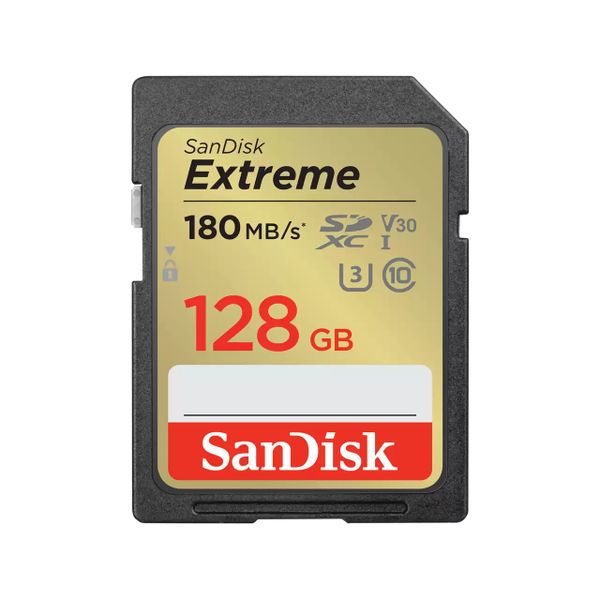 SDSDXVA-128G-GNCIN sandisk extreme 128gb sdxc memory card 1 year rescuepro deluxe up to 180mb s 90mb s read write speeds. uhs i. class 10. u3. v30