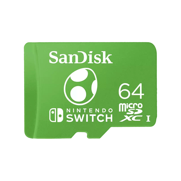 SDSQXAO-064G-GN6ZN sandisk nintendo microsdxc uhs-i card for nintendo switch. yoshi edition-64gb. up to 100mb-s read up to 90mb-s write