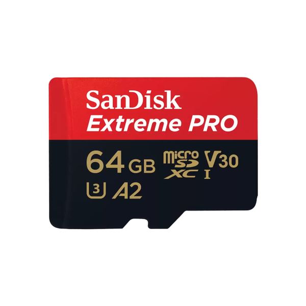 SDSQXCU-064G-GN6MA sandisk extreme pro microsdxc 64gb sd adapter 2 years rescuepro deluxe up to 200mbs 90mbs readwrite speeds a2 c10 v30 uhs i u3