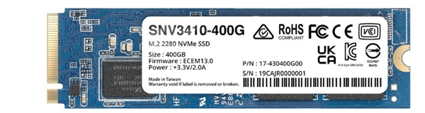 SNV3410-400G disco duro ssd 400gb m.2 synology snv3410 3000mb-s pci express 3.0 nvme