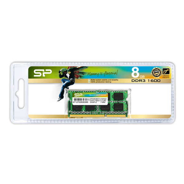 SP008GBSTU160N02 memoria ram portatil ddr3 8gb 1600mhz 1x8 cl11 silicon power 8gb ddr3 1600 mhz