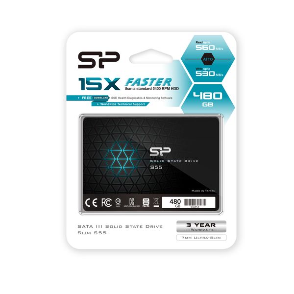 SP480GBSS3S55S25 disco duro ssd 480gb 2.5p silicon power slim s55 6gbit s serial ata iii