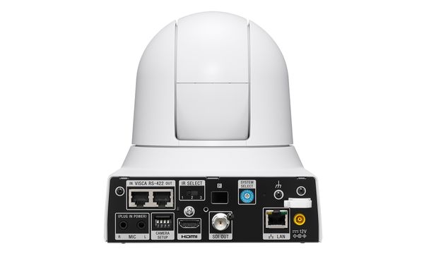 SRG-X120WC camara sony ptz color blanco 1080p frame rate 59.94 montaje techo campo vision 70o zoom 12x 3g sdi hdmi ip srg x120wc
