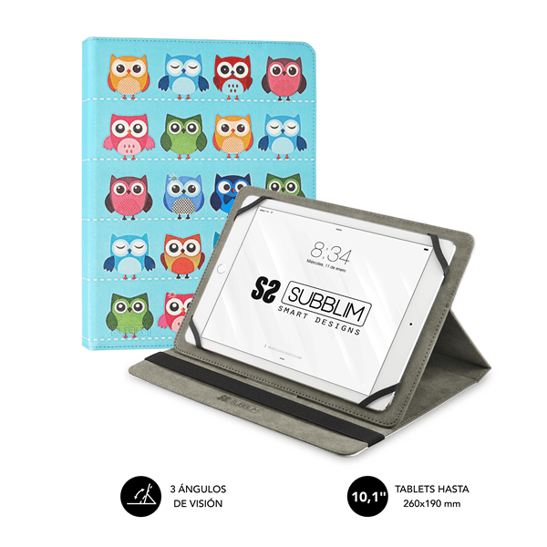SUB-CUT-4TC003 funda tablet 10.1 subblim trendy case owls