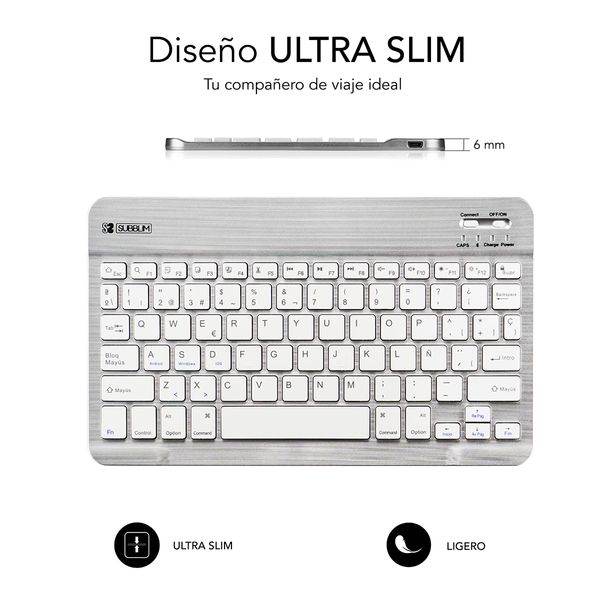 SUB-KBT-SM0001 teclado subblim wireless smart bt silver