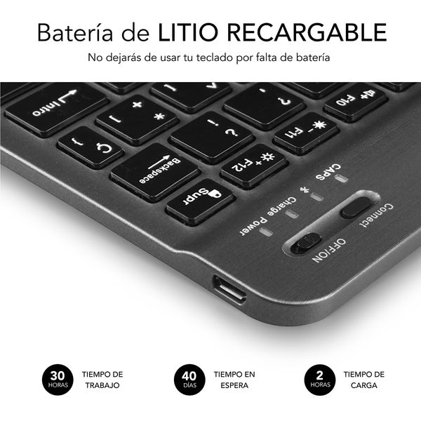 SUB-KBT-SM0002 teclado subblim wireless smart bt grey