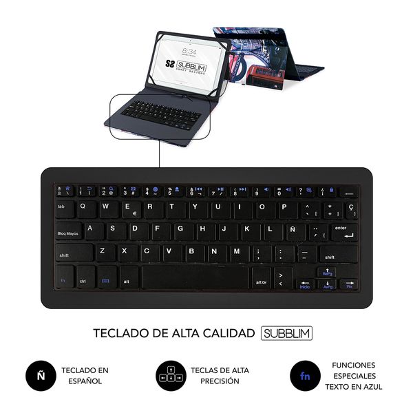 SUB-KT1-USB050 funda y teclado tablet 10.1 subblim england