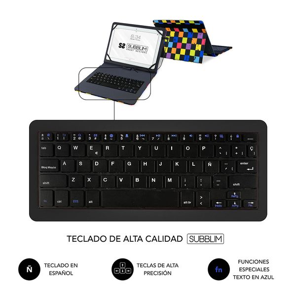 SUB-KT1-USB051 funda y teclado tablet 10.1 subblim squares