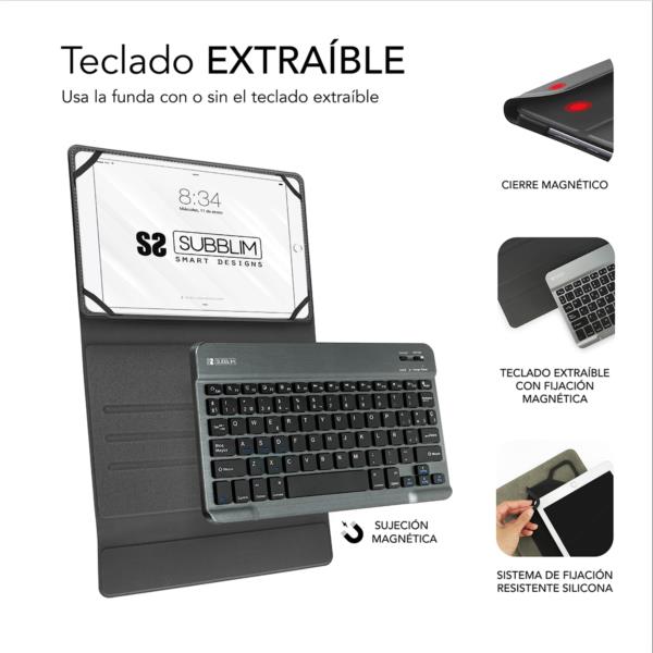 SUB-KT2-BT0001 funda y teclado tablet 10.1 subblim bluetooth black