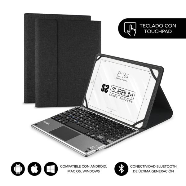 SUB-KT2-BTP001 funda y teclado tablet 10.1 subblim bt touchpad black