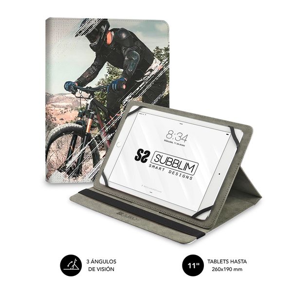 SUBCUT-4TC012 funda tablet universal trendy case biker 11