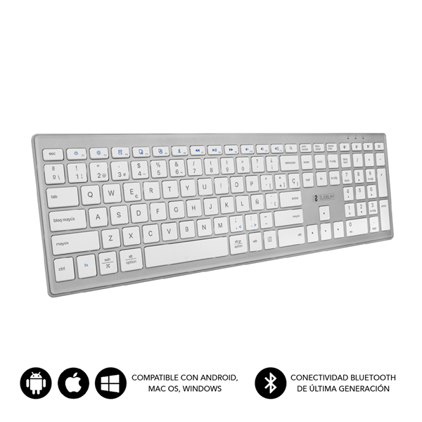 SUBKB-2PUE200 teclado inalambrico subblim bluetooth pure silver