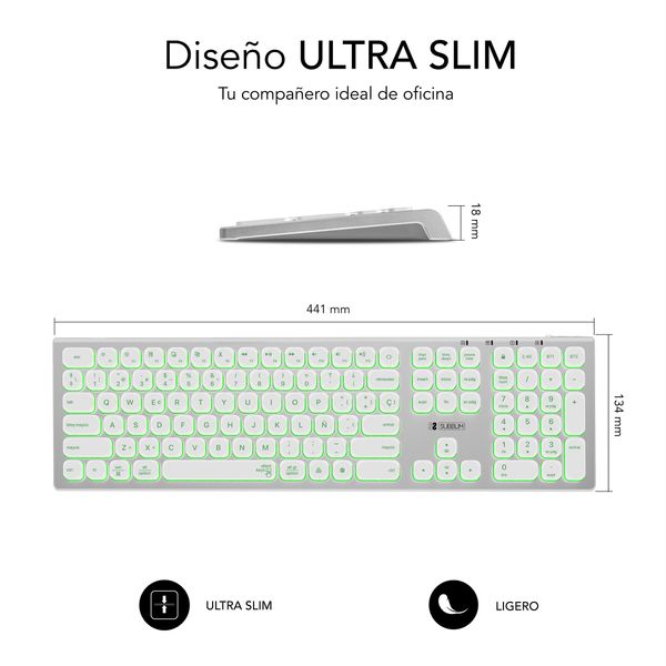 SUBKB-3MIE300 teclado bluetooth 2.4g master iluminado ext p b