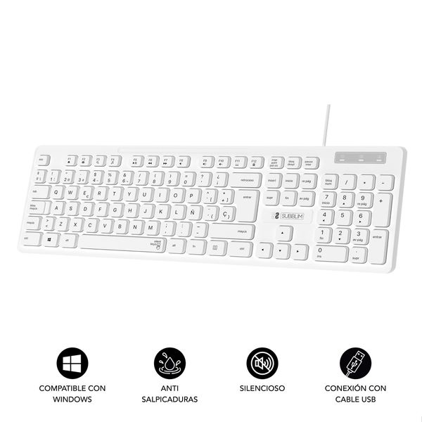 SUBKBC-0SSK51 teclado business slim silencioso con cable usb b