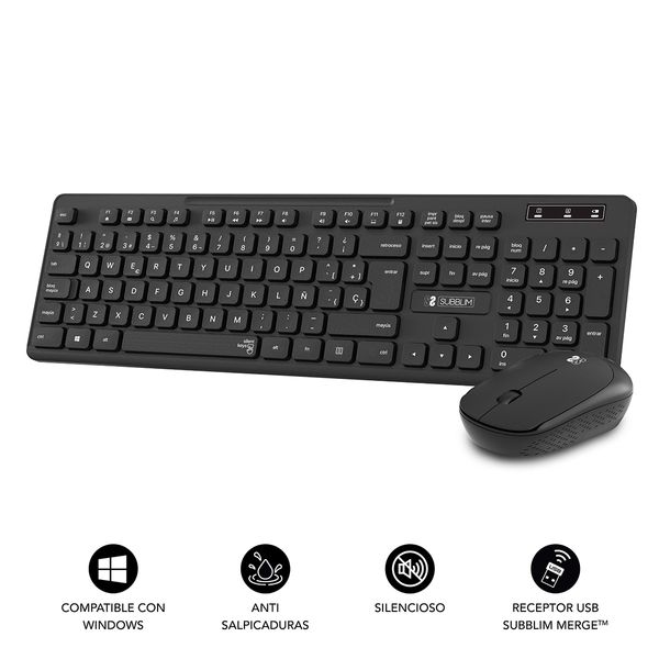 SUBKBC-CSSW10 teclado raton inalambrico slim 2.4 subblim