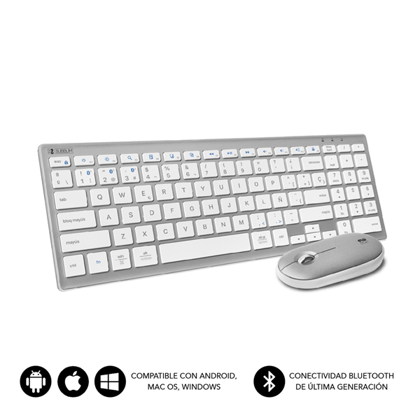 SUBKBC-PEX100 teclado extendido con raton inalambrico bluetooth pure combo silver