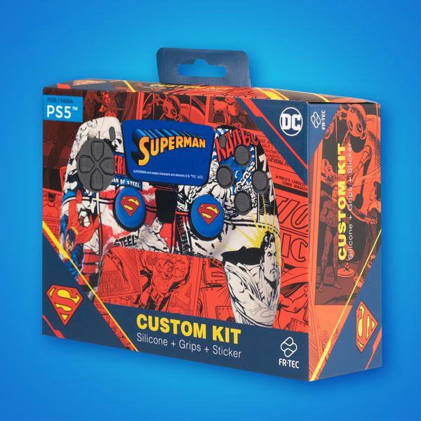 SUPPS5CK ps5 dc custom superman fr tec kit silicona grips sticker p s5
