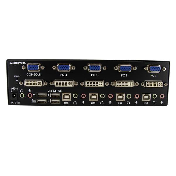 SV431DDVDUA conmutador switch kvm para 4 pc 2 pantallas dvi vga audio u sb