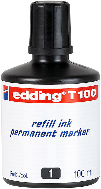 T100-01 frasco tinta para rellenar 100ml negro edding t100 01