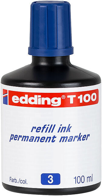 T100-03 frasco tinta para rellenar 100ml azul edding t100 03
