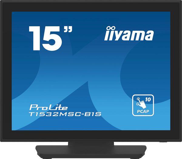 T1532MSC-B1S monitor iiyama pro 15p tactil t1532msc-b1s 1024x768-350cd-8001-mm-vga-hdmi-dp-usb-8ms-vesa 100x100-protec ip54-negro