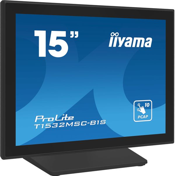T1532MSC-B1S monitor iiyama pro 15p tactil t1532msc b1s 1024x768 350cd 8001 mm vga hdmi dp usb 8ms vesa 100x100 protec ip54 negro