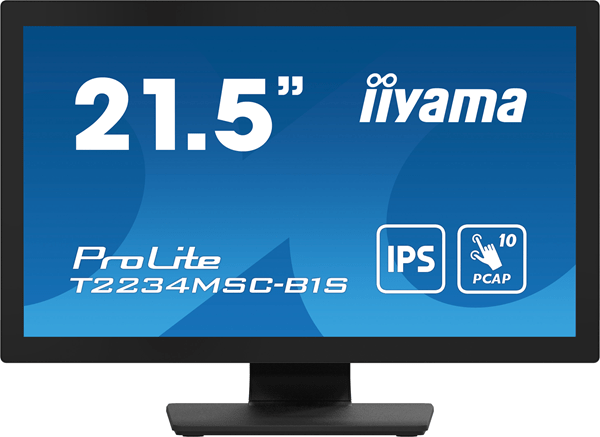 T2234MSC-B1S monitor iiyama pro 21.5p tactil t2234msc-b1s ip65-1920x1080-305cd-10001-vga-hdmi-dp-mm-usb-8ms-vesa 100-negrosin marco