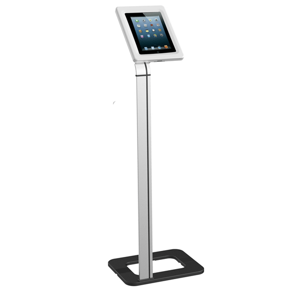 TABLET-S100SILVER universal tablet floor stand silver. lockab le