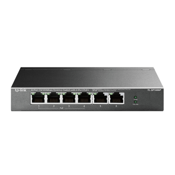 TL-SF1006P 6-port 10-100 mbps desktop switch with 4-port poe-in