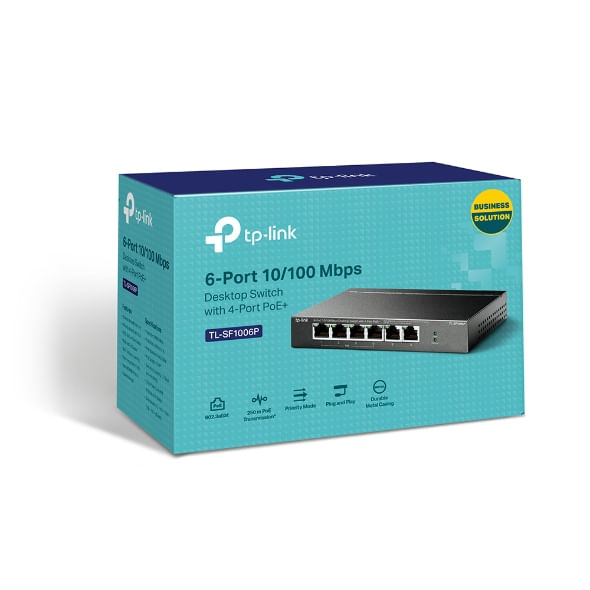 TL-SF1006P 6 port 10 100 mbps desktop switch with 4 port poe in
