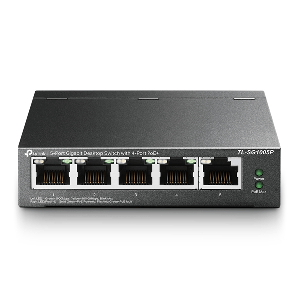 TL-SG1005P switch tp link gigabit. tl sg1005p. 4 port. poe negro