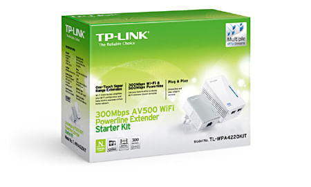 TL-WPA4220KIT kit 2 adaptador de homeplug 300mbps tp link tl wpa4220kit wifi n