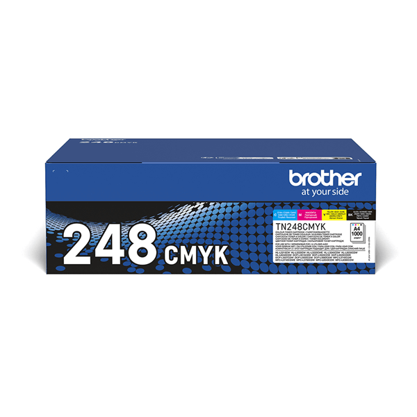 TN248CMYK TONER VALUE PACK. INCLUDES CYAN MAGENTA YELLOW A ND